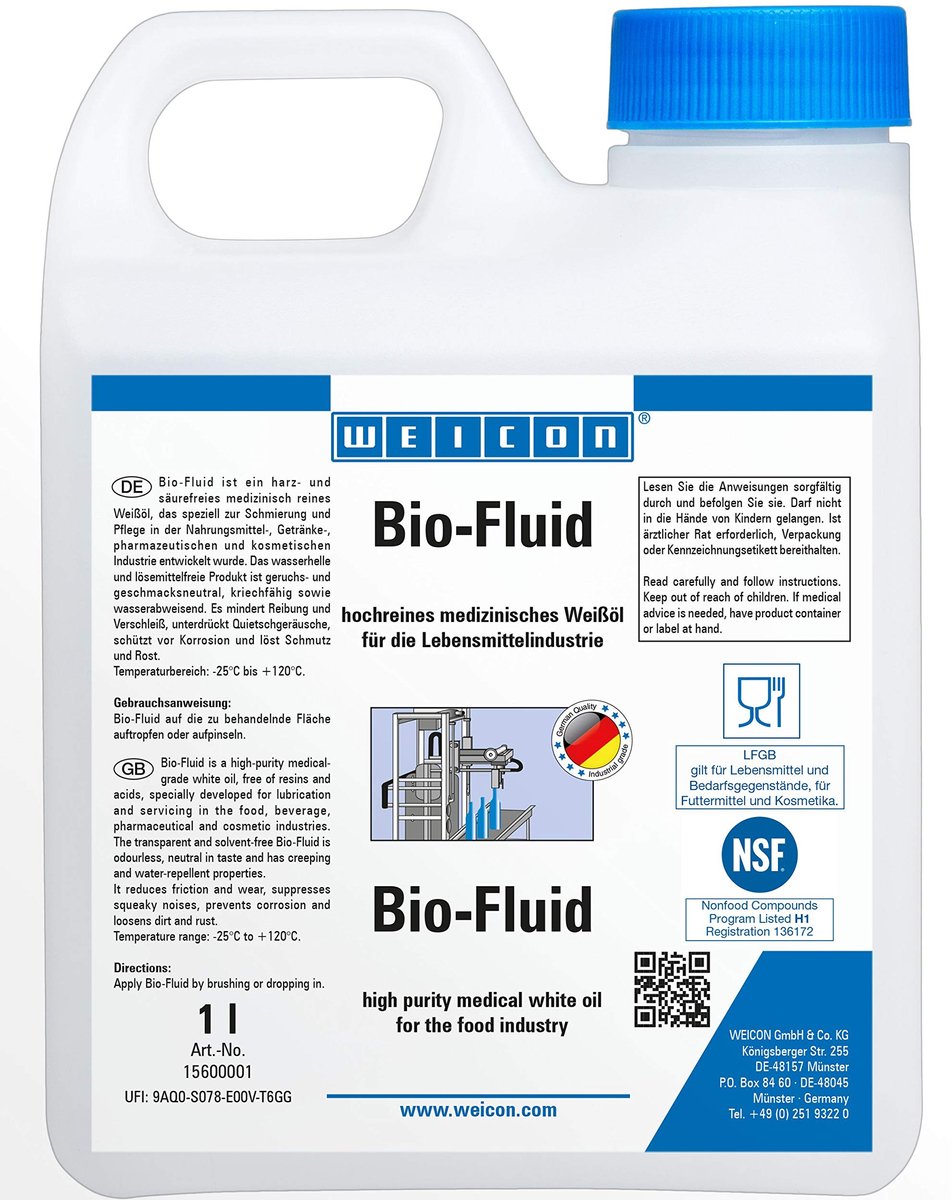 WEICON Bio-Fluid – 1 L – Transparante witte smeerolie