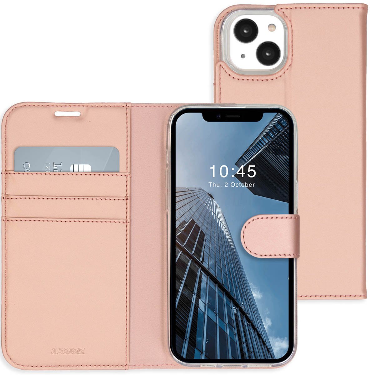 Accezz Wallet Softcase Booktype iPhone 14 Plus hoesje - Rosé Goud
