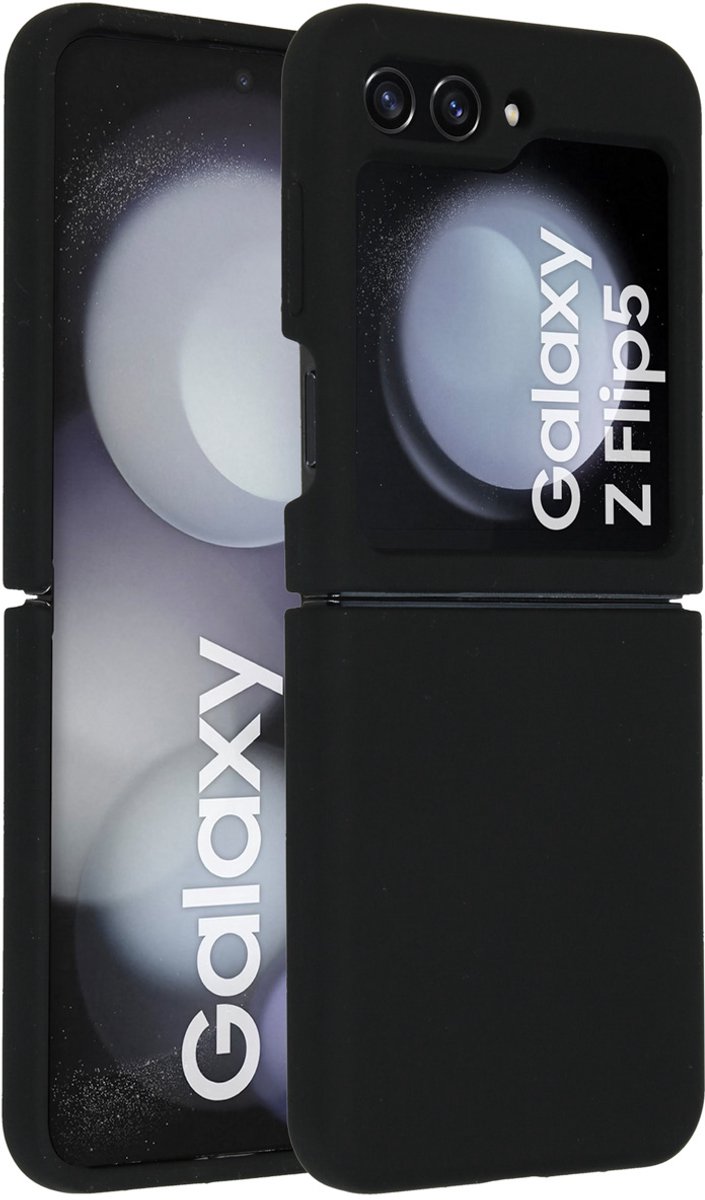 Accezz Hoesje Siliconen Geschikt voor Samsung Galaxy Z Flip 5 - Accezz Liquid Silicone Backcover - Zwart