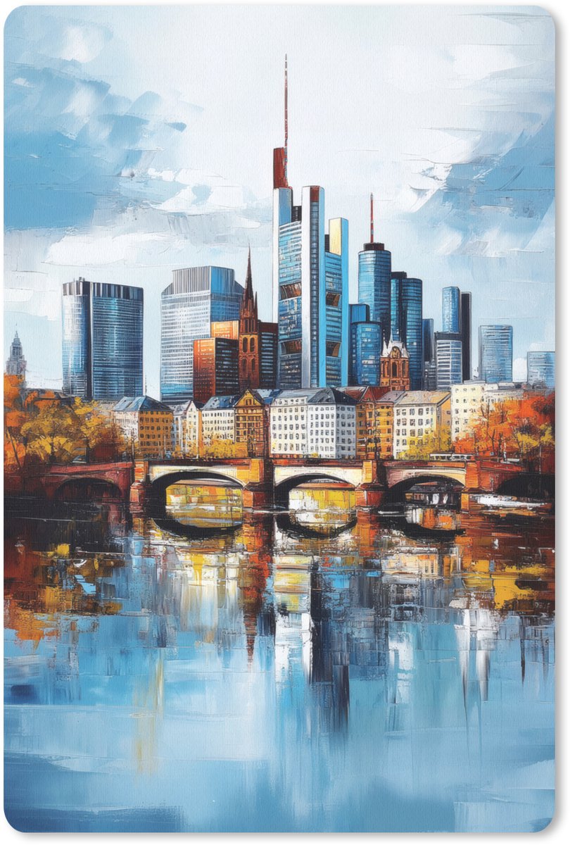 Muismat 18x27 cm - Mousepad Bomen Frankfurt- Stad - Skyline - Brug - Muismatten