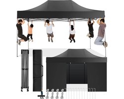 Partytent – Opvouwbare Tent – Tuinkamer – Overkapping – Waterdicht – 3x4,5 Meter – UV-Beschermd - Zwart