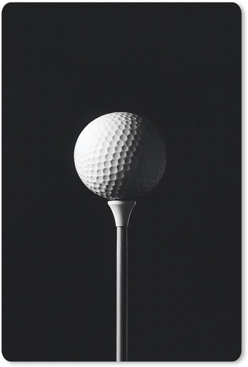 Muismat 18x27 cm - Mousepad Golfbal - Minimalistisch - Wit - Muismatten