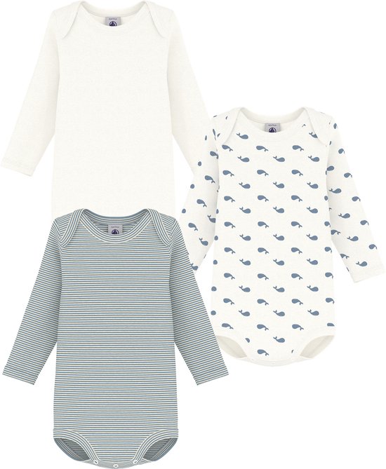 Ensemble body en coton à manches longues imprimé baleine Petit Bateau pour bébé