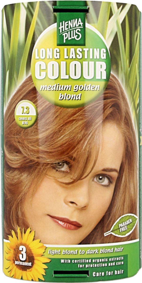Hennaplus Long Lasting Colour 7.3 Medium Golden Blond 100ML