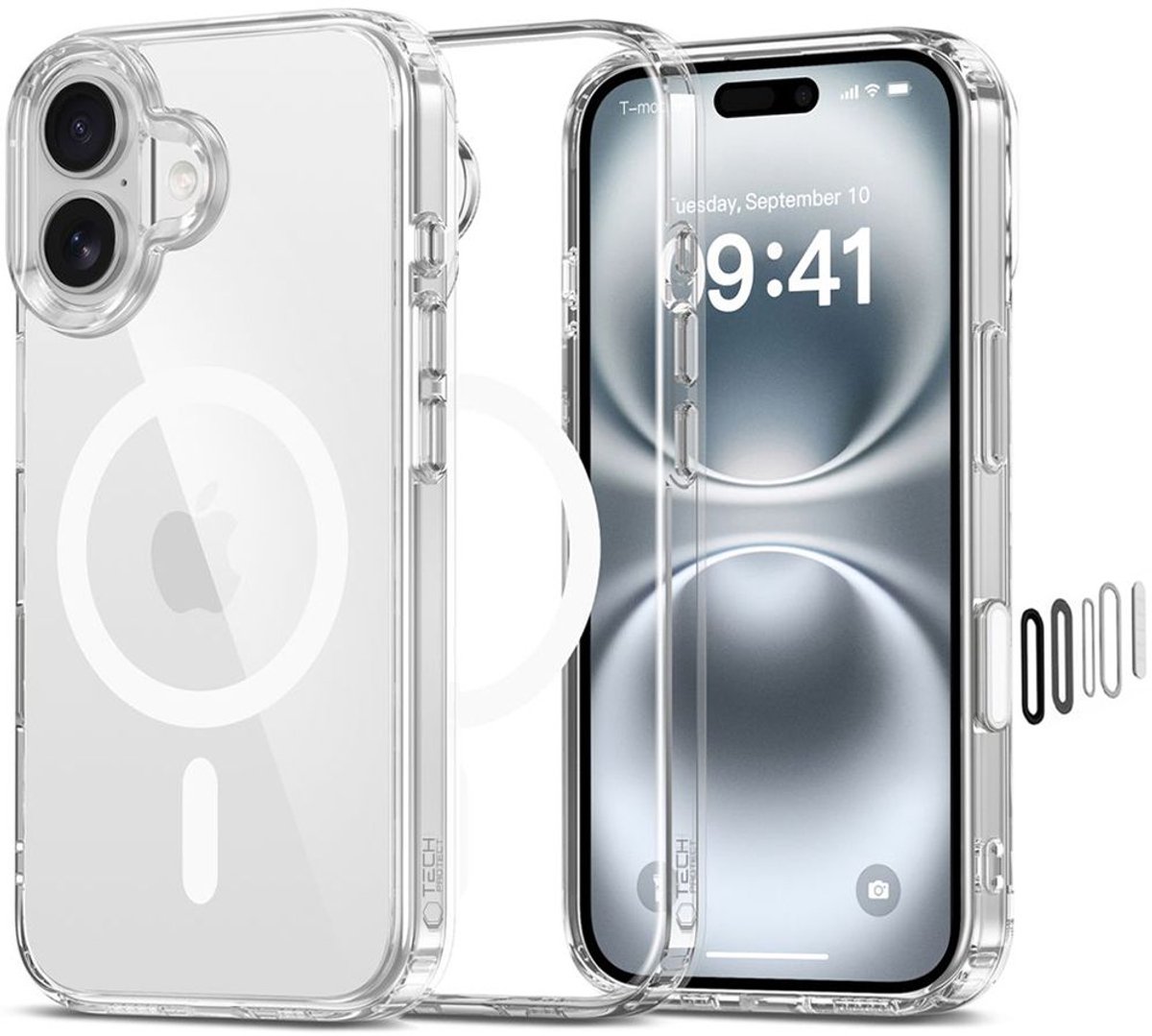Tech-Protect Flexair Hybrid Cc-Hoesje Voor Iphone 16 Voor Magsafe Beschermingsset