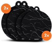 Louvera Inductie Beschermer Set – Hittebestendig tot 280 ºC – Panbeschermers - Afdekplaat voor Kookplaat - Inductie Mat Voor Elk Formaat - 4 stuks – Inductie mat – Onderzetter - Incl. E-book - Geschikt voor Booster Functie - Marmer