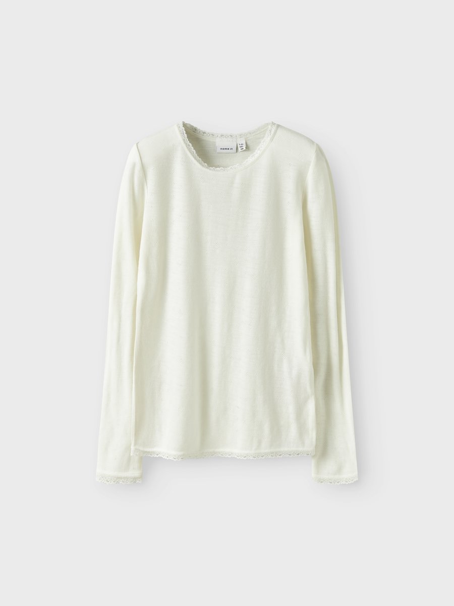 NAME IT - NKFWANG WOOL NEEDLE LS TOP SOLID - Meisjes - Lange mouwen shirts