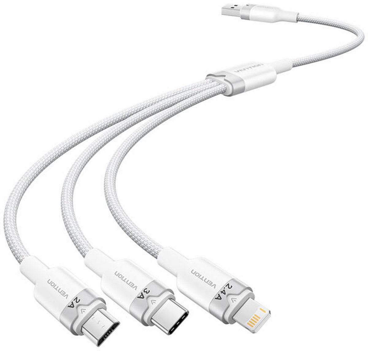 Vention Usb 2.0 A-Kabel Voor Lightning Iphone Micro Usb Type-C Telefoon 15M