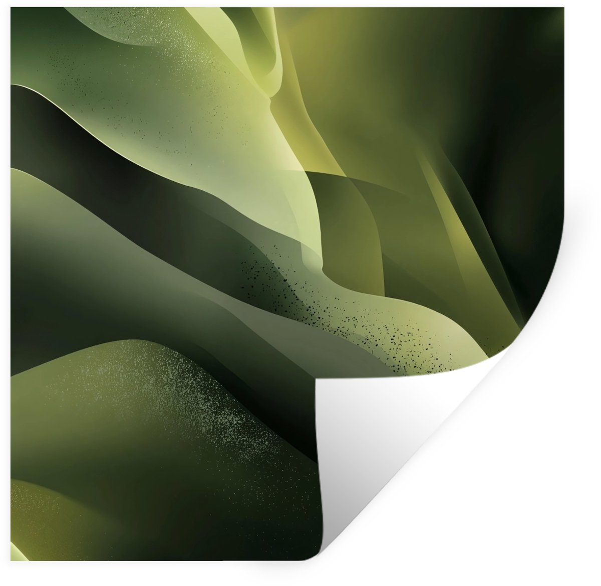 Muurstickers - Sticker Folie - Gaming - Golven - Abstract - Heuvels - Groen - 120x120 cm -