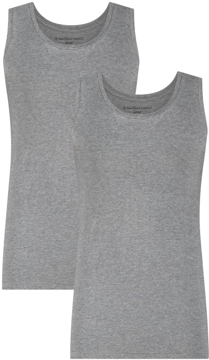 Comfortabel & Zijdezacht Bamboo Basics Singlet Stef (2-pack) - Grey Melange - S