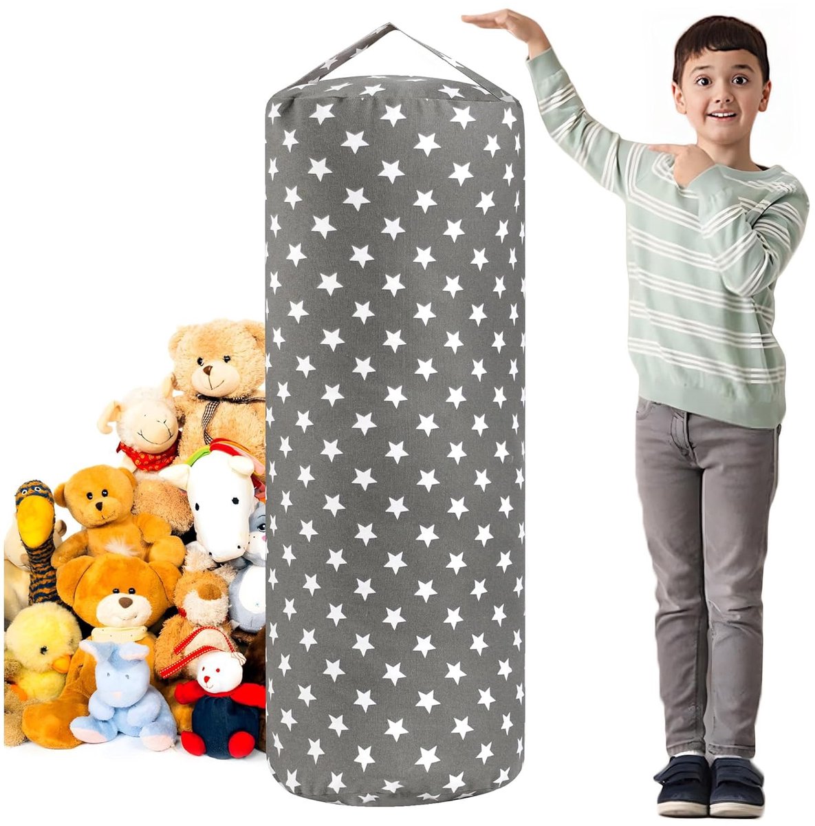 Zitzakhoes voor knuffeldieren - pluche speelgoed organizer - 1 stuk - kleurrijk - polyester