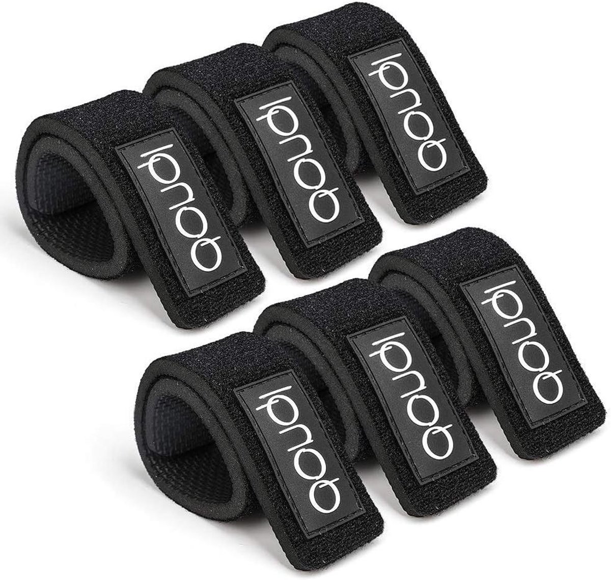 6 Stuks Elastische Hengel Riemen - Magic Aas Strap voor Verstelbare Hengels - Accessoires voor Vissen - Zwart