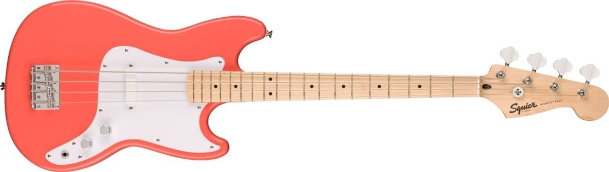 Squier Sonic Bronco Bass MN Tahitian Coral elektrische basgitaar