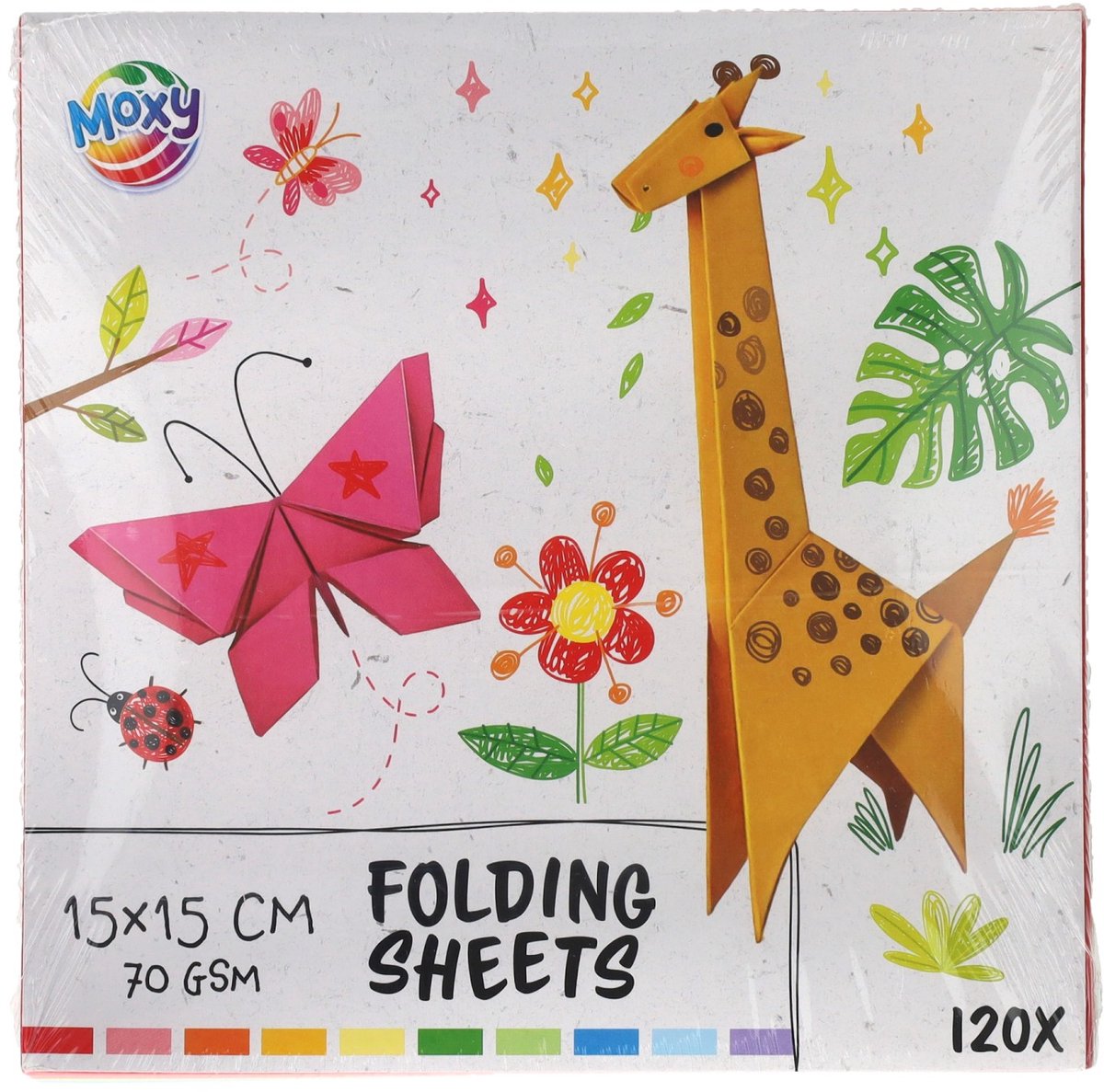 Vouwblaadjes 15x15cm, 120 Vellen 10 Kleuren
