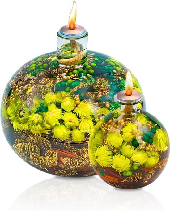 Olielamp met olie Glazen Bol