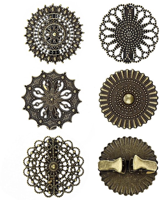 BLESSUME Vintage Retro Broche van legering, steampunk Victoriaanse broche (25 stijlen), Eén maat, Brons