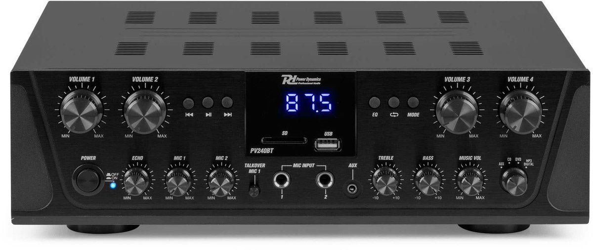 Geluidsinstallatie met Bluetooth - PV240BT 4-zone stereo versterker audio + 8 BD50W speakers - 5'' thumbnail 8