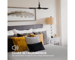 RFWR® Mobiele plafondventilator met 5 m kabel en schakelaar - Stil en energiezuinig