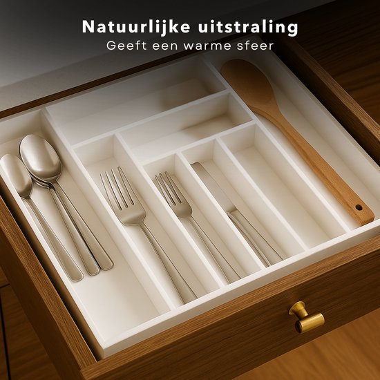 Organisateur Tiroir Cuisine Bambou Extensible 14-26cm - Séparateurs Couverts Ustensiles