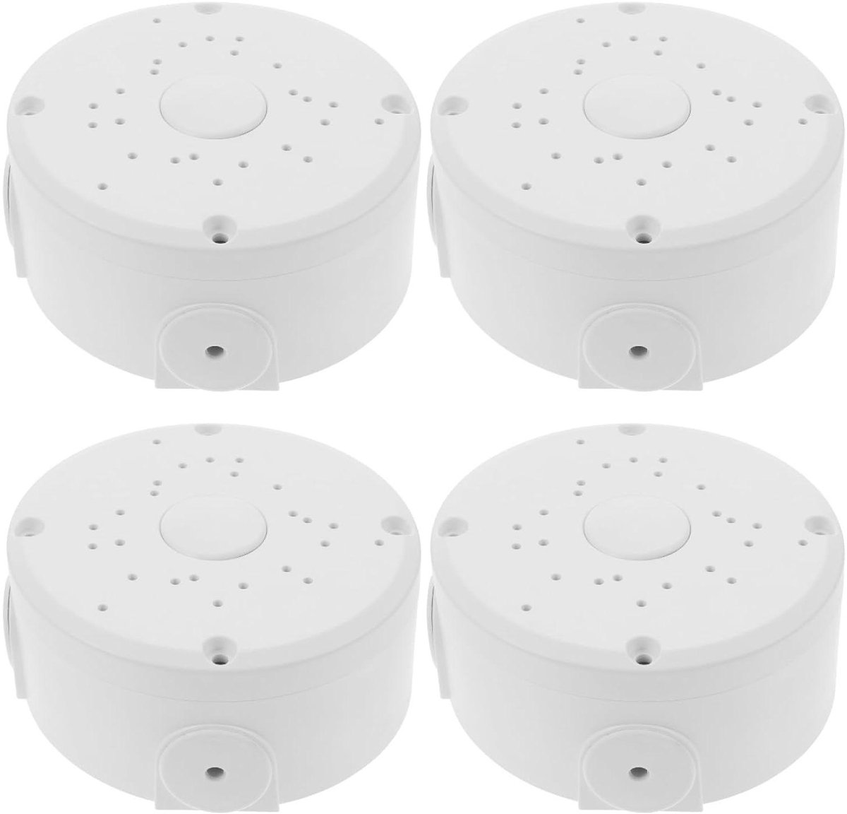 Allecto Plus - Waterdichte aansluitdoos voor buitencamera's - Set van 4 stuks met kabelaansluiting - Voor CCTV-camera's - Bevestigingshouder inclusief - Geschikt voor alle weersomstandigheden