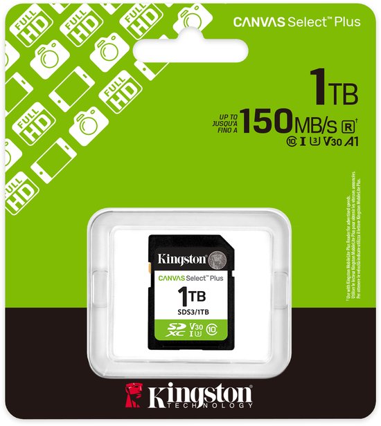 Kingston Technology 1TB SDXC Canvas Select Plus Gen3 150MB/s C10 UHS-I U3 V30 — afbeelding 2