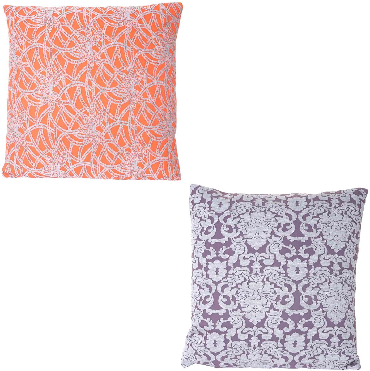 MCW Set van 2 sierkussens barok + bloemen, bankkussens sierkussens met vulling 45x45cm Veelkleurig