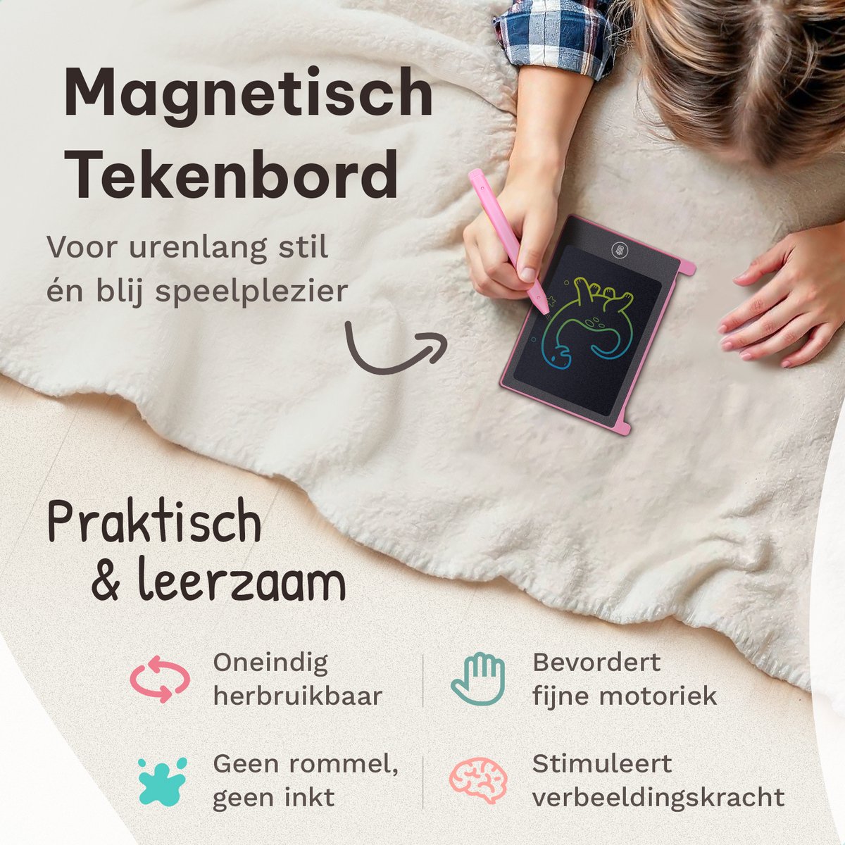 Partizzle 12x Magnetisch Tekenbord voor Kinderen - Mini Krijtbord / LCD Tekentablet met Scherm - Creatief Tekenen - Uitdeelcadeautjes Educatief Teken Speelgoed Bord - Kleine Uitdeelcadeaus - Grabbelton Traktatie Cadeautjes - 11 cm / 4 Kleuren — afbeelding 7