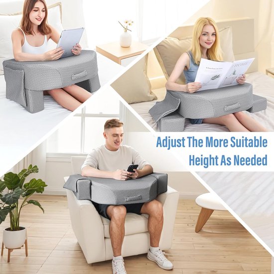 Verstelbaar Leeskussen met Extra Armleuning - Ideaal voor Laptop en Gaming in Bed, Vloer of Bank van Livinhok. — afbeelding 2