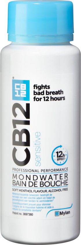 CB12 Sensitive Mondwater - 12 uur bescherming - Voor gevoelige tanden - Mentholsmaak - Alcoholvrij - 250 ml