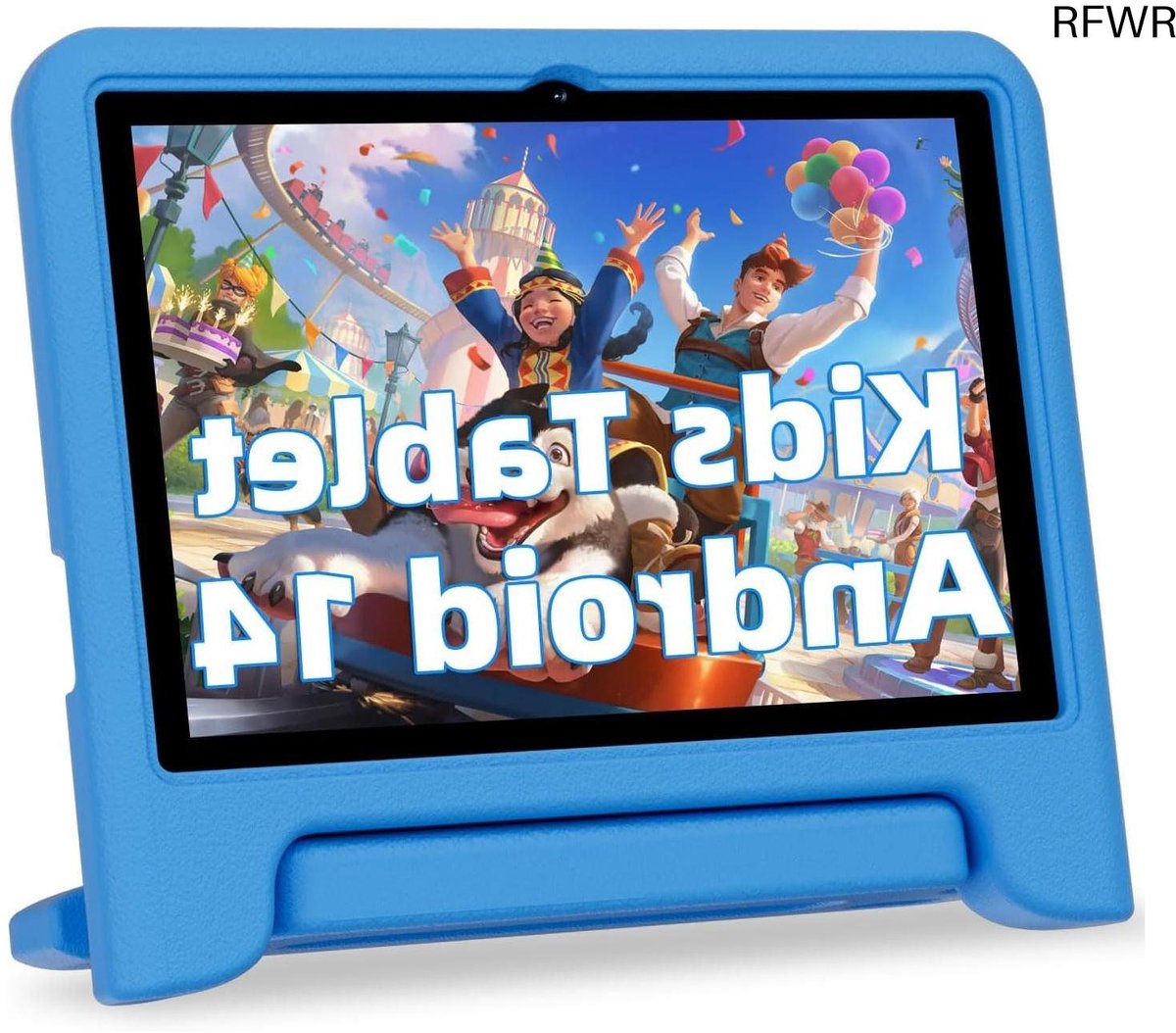 RFWR® Kindertablet 10 inch met Android 14, 10 GB RAM, 64 GB opslag en hoge resolutie touchscreen