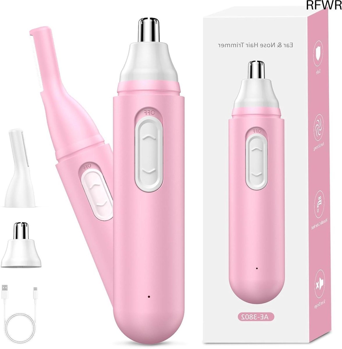 RFWR® Draadloze Wenkbrauw- en Neushaartrimmer voor Vrouwen - Oplaadbare Elektrische Trimset
