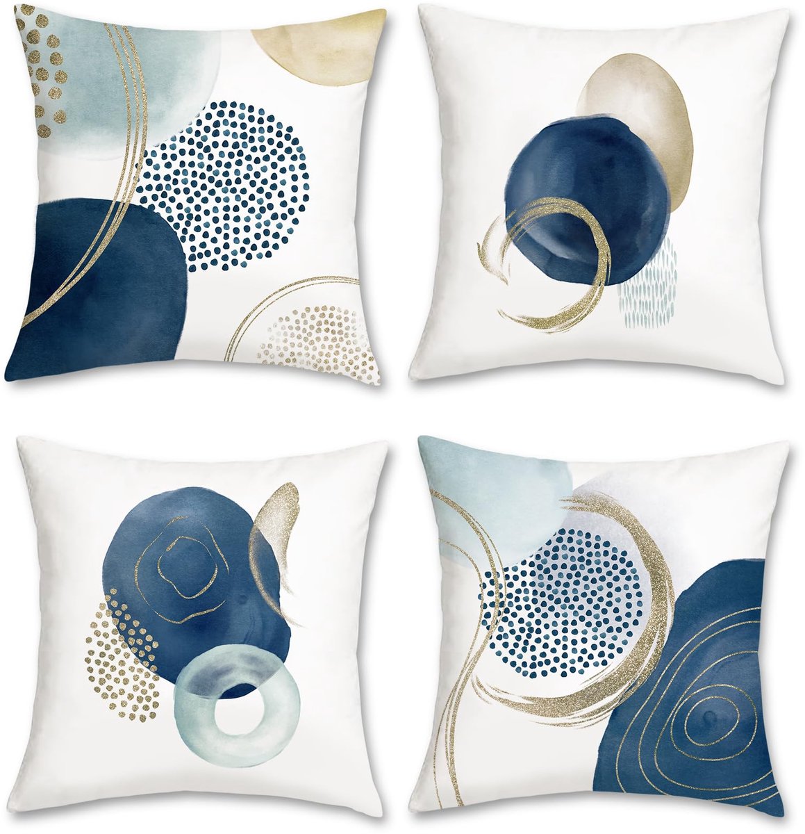 Ibenzoa Abstracte Boho Kussenhoezen Set van 4 - Modern Geometrisch Design voor Woondecoratie Abstracte Boho-1
