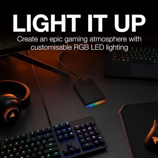 RFWR® 1TB Externe Gaming Hard Drive met RGB LED voor PC en Laptop - USB 3.2 Gen 1 — afbeelding 2