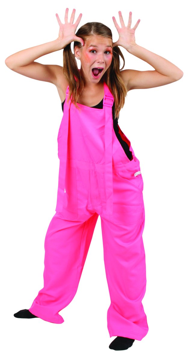 Party Tuinbroek Roze Kinderen Premium - Maat 128