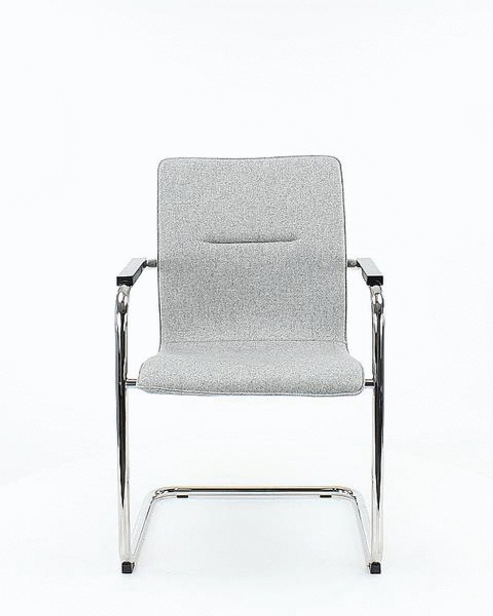 Workliving Vergaderstoel X6 - Sledeframe - Wolvilt 455 zachtgroen - frame zwart