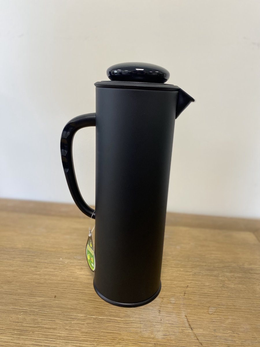 Original C&G - Thermoskan - koffiekan - Themosfles - Thermoskan - dubbelwandige isoleerkan - Vacuüm geïsoleerde koffie, thee, vloeistof, drinkfles dispenser - Warme en koude dranken - 1 liter - Kunststof buiten - zwart