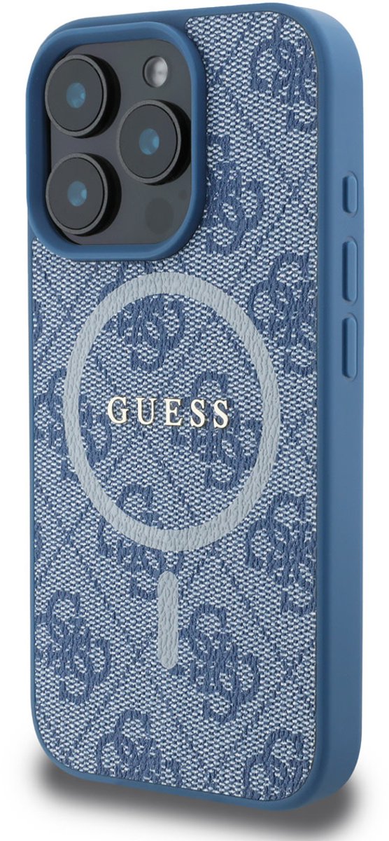 Guess GUHMP16XG4GFRB iPhone 16 Pro Max 6,9" blauw/blauw hardcase 4G Ring Classic Logo MagSafe