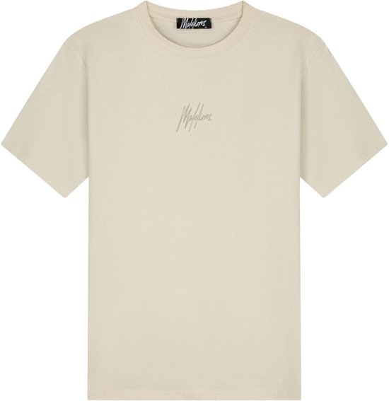 Malelions - T-shirt Beige Malelions T-shirt rayé Signature T T-shirts Beige Mm1-ss25-07