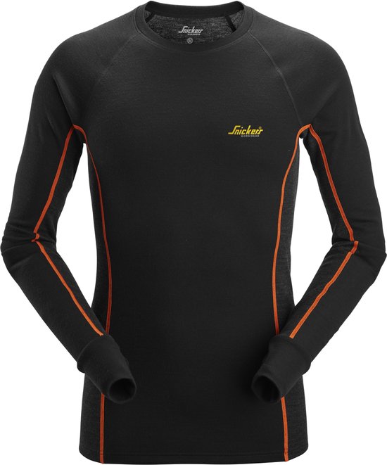 Snickers 9480 Merino Basislaag Stay Warm Top - Zwart/Antraciet - XL