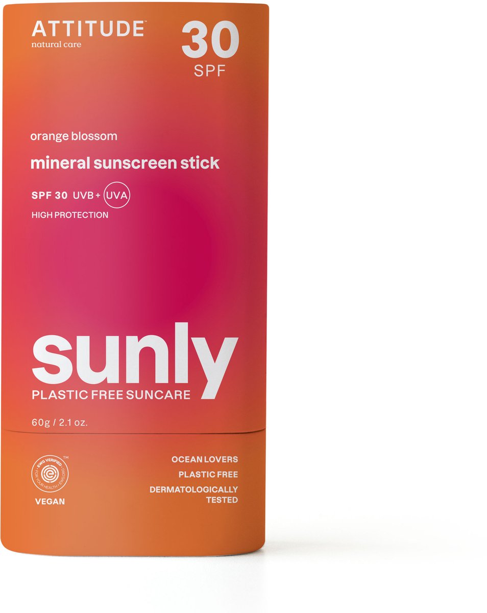 Goedkoopste Attitude - Sunly SPF30 Orange Blossom Plastic Free - 60gr.