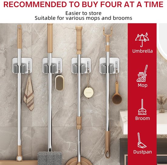 Broomhouder Muur, 5 houders en 4 haken zwart 2 Pack Zware Tool Houder Zelfklevend, Broomhouder met Nails Installeren, Tuin Tool Houder Broomhouder Muur, 5 houders en 4 haken zwart 2 Pack Zware Tool Houder Zelfklevend, Broomhouder met Nails Installeren, Tuin Tool Houder