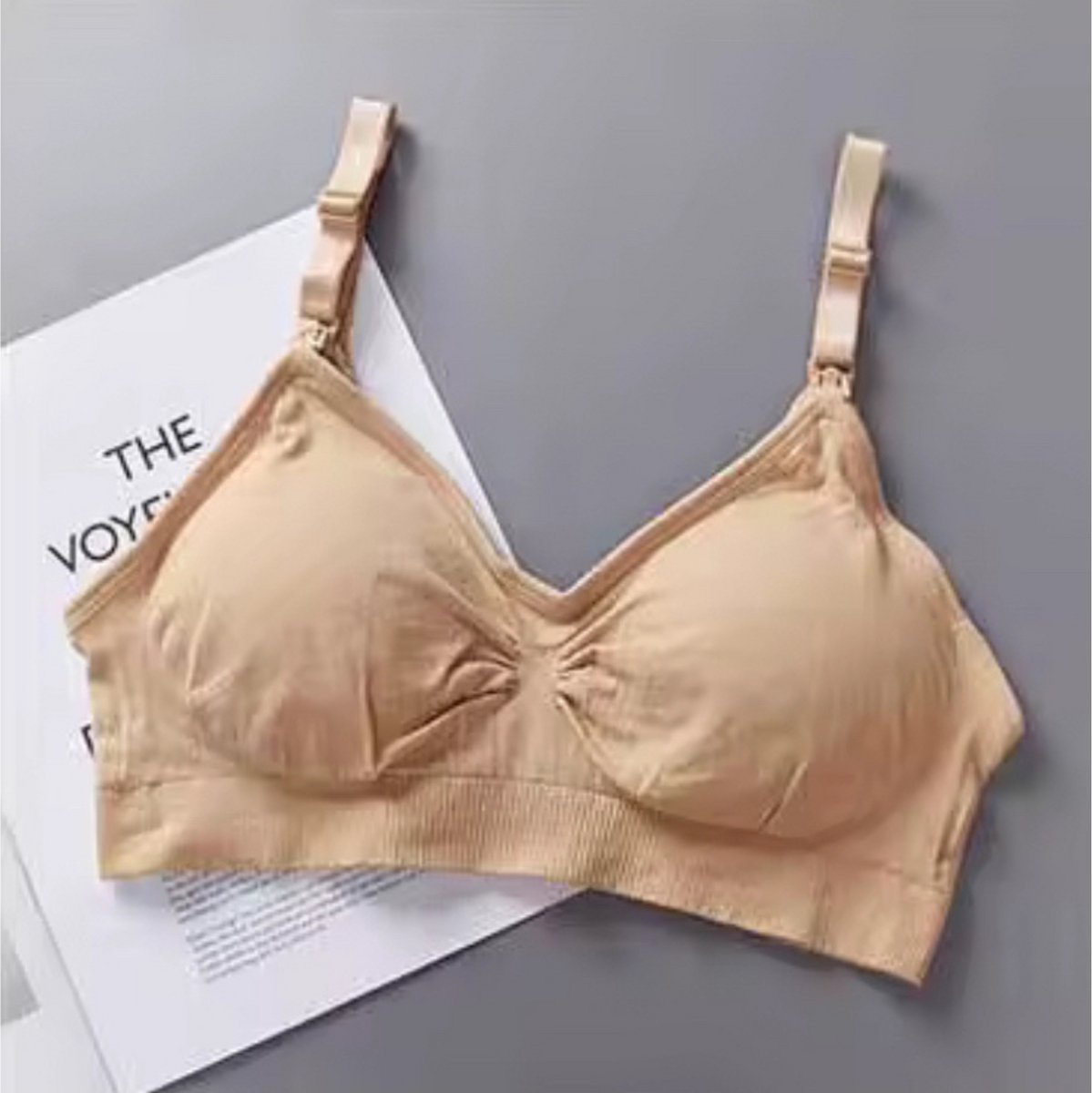 TSD goods - Voedingsbh - BH voor borstvoeding - Zwangerschapsbh - BH voor zwangere vrouwen - Maternity - Verstelbaar - beige - Maat XL