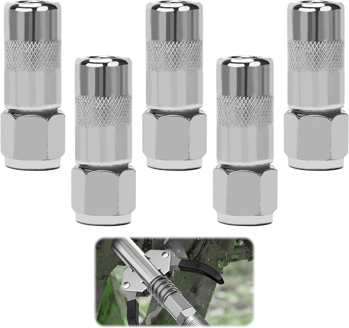 Allecto Plus - Set van 5 platte sproeiers vetpistoolkoppelingen voor vetpomp - Handige accessoires voor apparatuuronderhoud