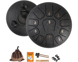 Steel Tongue Drum Serie - Melodische Percussie Instrument - Zwart - 6 Inch - 11 Tongen