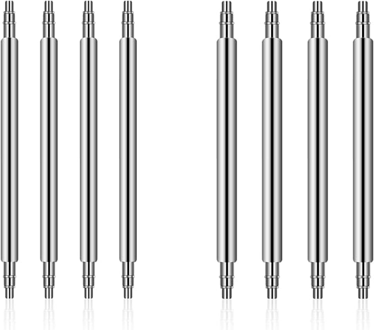 8 stuks veerpennen 22 mm roestvrij staal horlogeband pennen horloge remover reparatie tool horlogeband schakelpennen horloge veerpennen gereedschap met elk 1,5 mm en 1,8 mm diameter,
