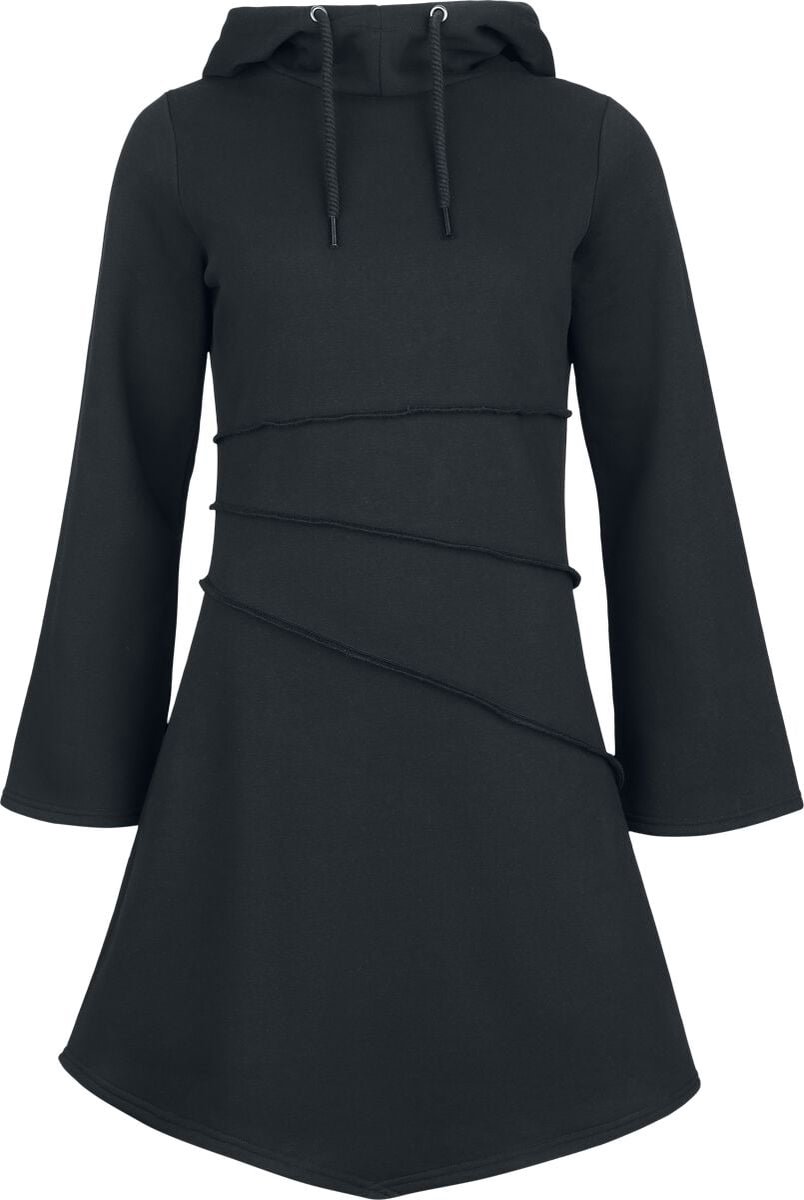 Black Premium by EMP Zwarte cropped jurk met capuchon - Dames - L