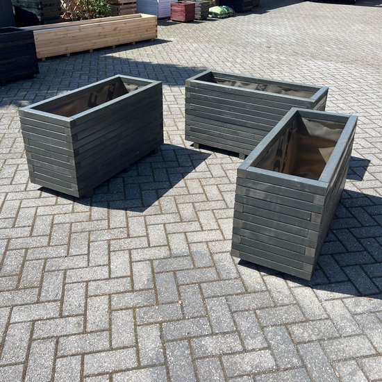 AMISHOUT - Jardinière haute en bois 100x40x54 cm - anthracite - jardinière d'extérieur