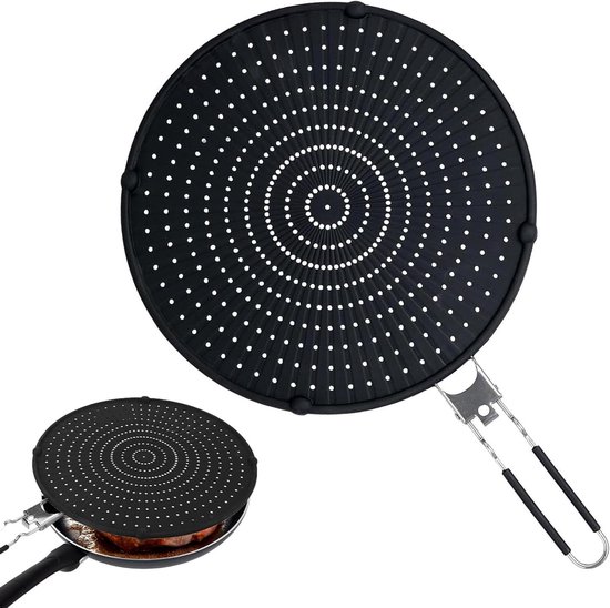 Bezrat Magnetron Glazen Plaat Cover | Splatter Guard Deksel met Easy Grip Siliconen Handvat Knop | 100% Food Grade | BPA vrij en Vaatwasmachinebestendig | Past op borden en kommen 28 x