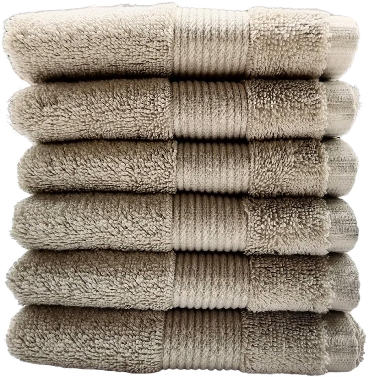 Ibenzoa® Absorberende 100% katoenen washandjes set voor veelzijdig gebruik - 6 stuks, 30 x 50 cm, beige