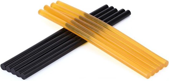 Foto: Allecto plus smeltlijmsticks voor deukreparatie auto 10 stuks 11mm x 270mm verwijderbare lijm paintless deukgereedschap uitdeuklijm deukjes verwijderen zwart kit met 5 sticks